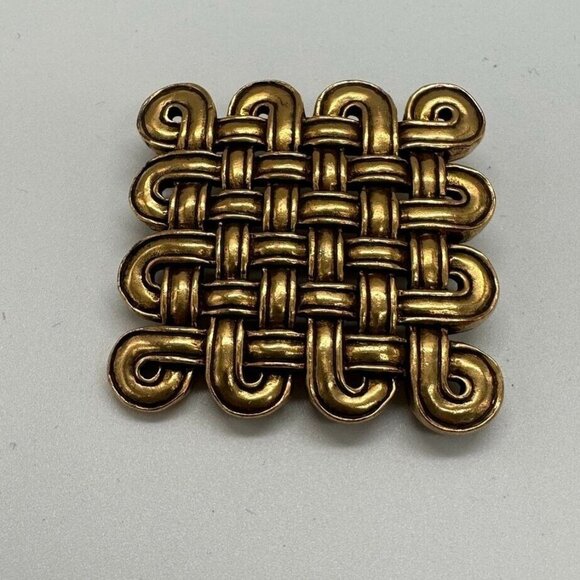 Metropolitan Museum of Art MMA Brooch Gold Tone Celtic Knot Vintage '93 - Picture 1 of 6